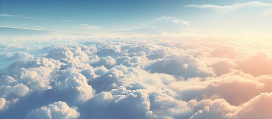 Wall Mural - The image showcases a bird's eye view of the atmosphere above, capturing the vast expanse of the sky.