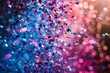 Vibrant explosion of confetti in mid-air with a colorful bokeh background effect