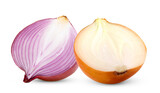 Fototapeta Mapy - half onion bulbs isolated on white background