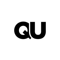 Poster - Letter Q and U, QU logo design template. Minimal monogram initial based logotype.