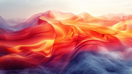 Poster - Background with colorful lines and natural landscapes