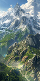 Fototapeta Góry - AI-generated majestic and beautiful mountains