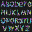 Letters of the alphabet. An alphabet of capital letters in an abstract style. Each letter is on a separate layer.