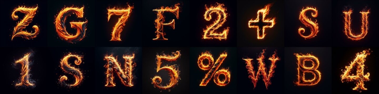 flmmable 3D Lettering Typeface. AI generated illustration