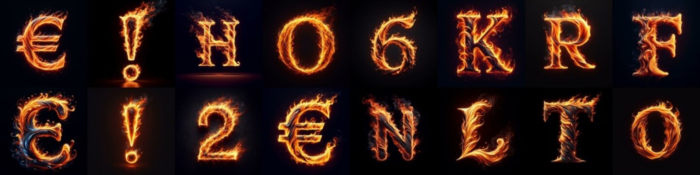 flmmable 3D Lettering Typeface. AI generated illustration