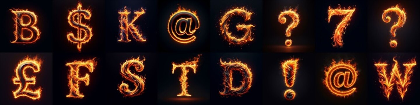 flmmable 3D Lettering Typeface. AI generated illustration