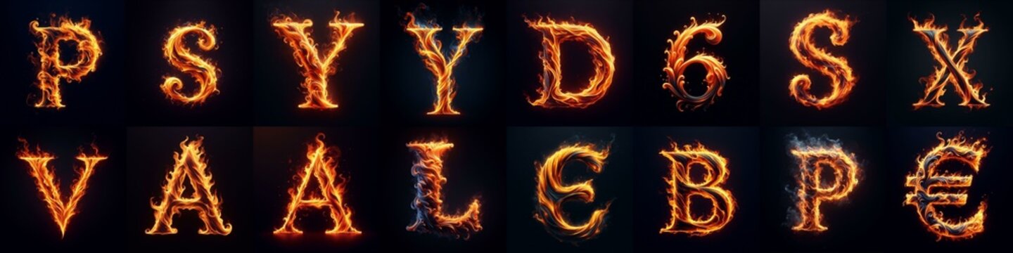 flmmable 3D Lettering Typeface. AI generated illustration