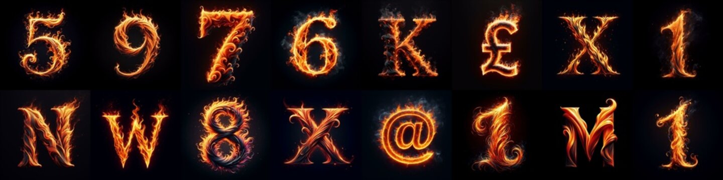 flmmable 3D Lettering Typeface. AI generated illustration