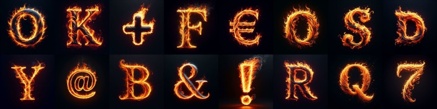flmmable 3D Lettering Typeface. AI generated illustration