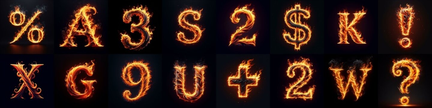 flmmable 3D Lettering Typeface. AI generated illustration