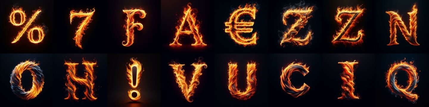 flmmable 3D Lettering Typeface. AI generated illustration