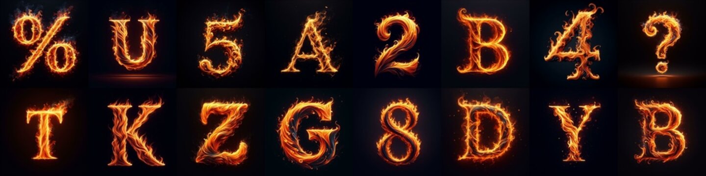 flmmable 3D Lettering Typeface. AI generated illustration