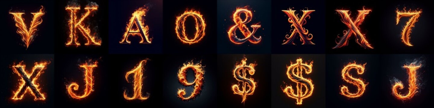 flmmable 3D Lettering Typeface. AI generated illustration