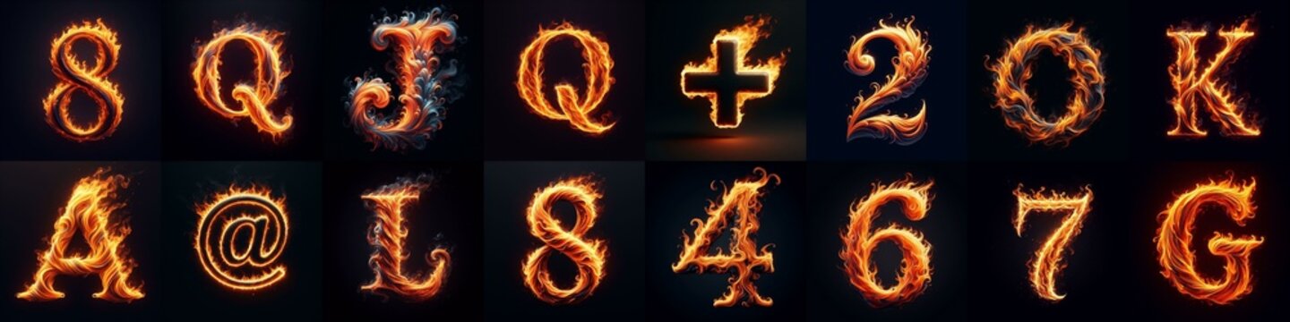 flmmable 3D Lettering Typeface. AI generated illustration