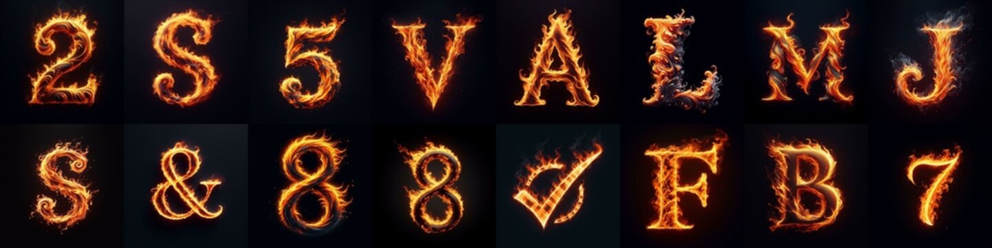 flmmable 3D Lettering Typeface. AI generated illustration