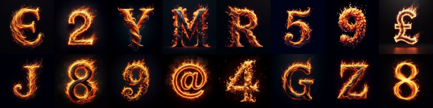 flmmable 3D Lettering Typeface. AI generated illustration