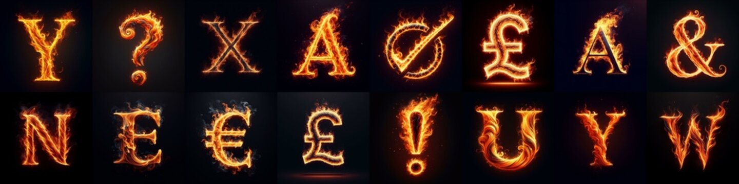 flmmable 3D Lettering Typeface. AI generated illustration