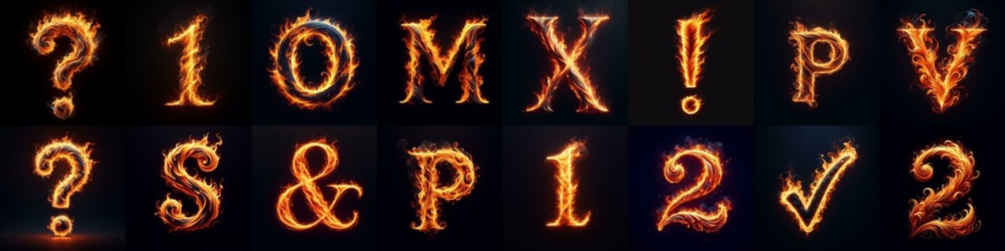 flmmable 3D Lettering Typeface. AI generated illustration