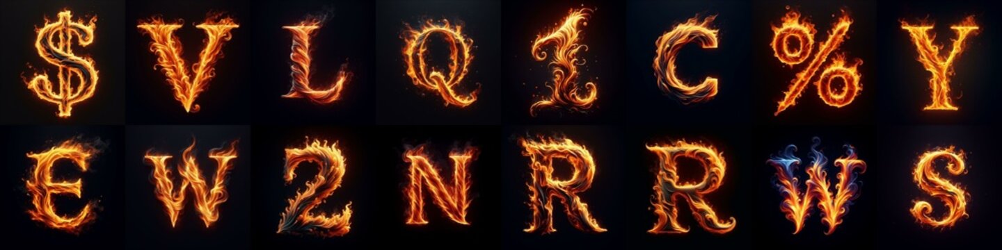 flmmable 3D Lettering Typeface. AI generated illustration