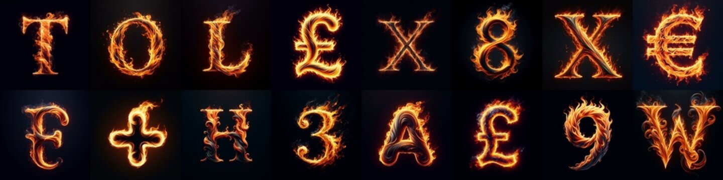 flmmable 3D Lettering Typeface. AI generated illustration