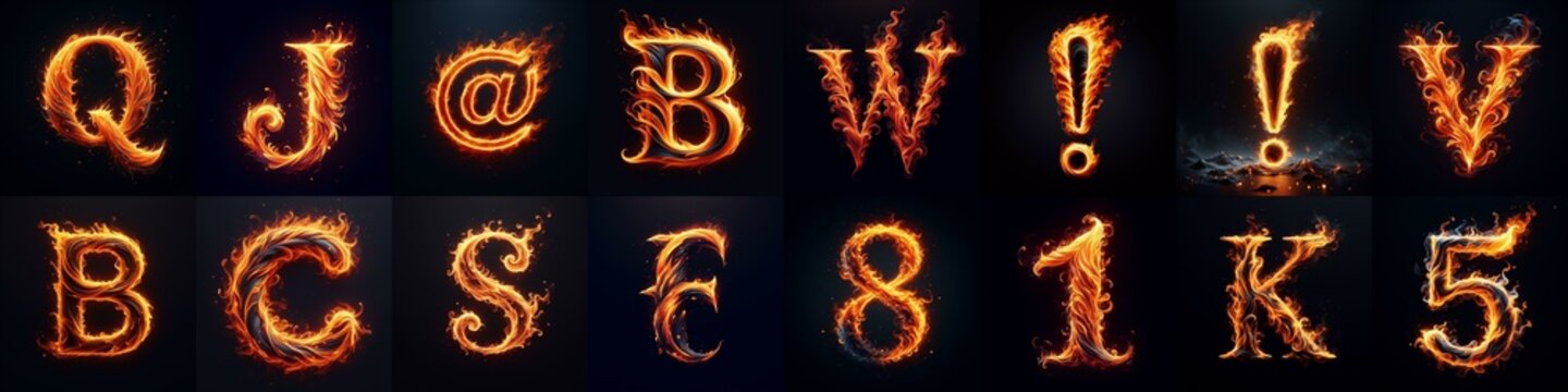 flmmable 3D Lettering Typeface. AI generated illustration