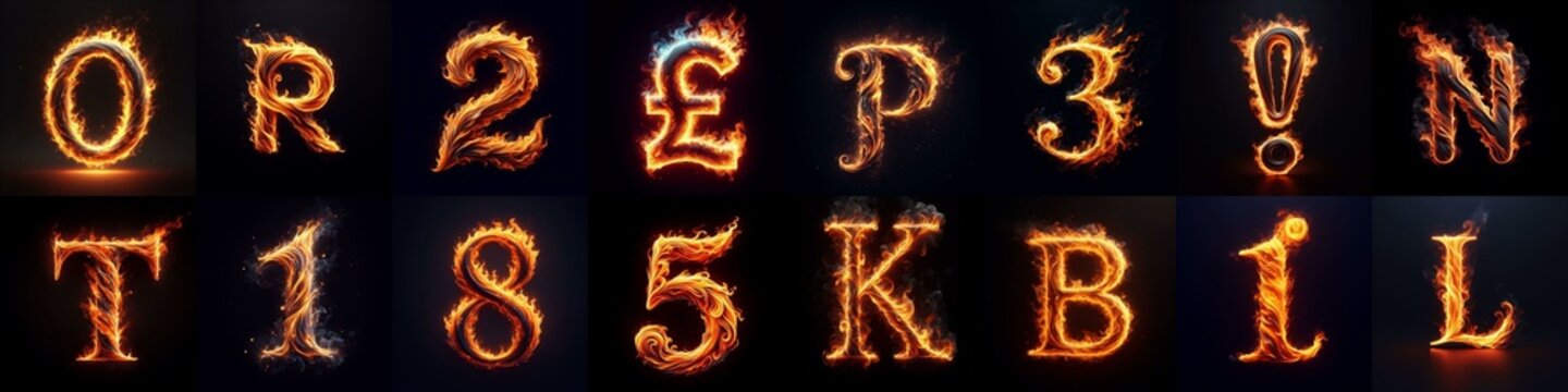 flmmable 3D Lettering Typeface. AI generated illustration