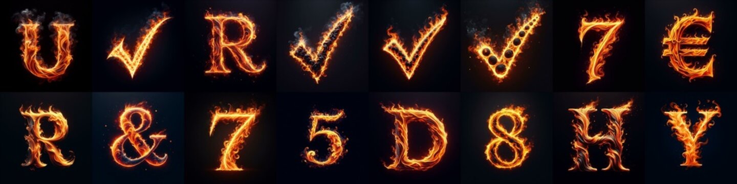 flmmable 3D Lettering Typeface. AI generated illustration
