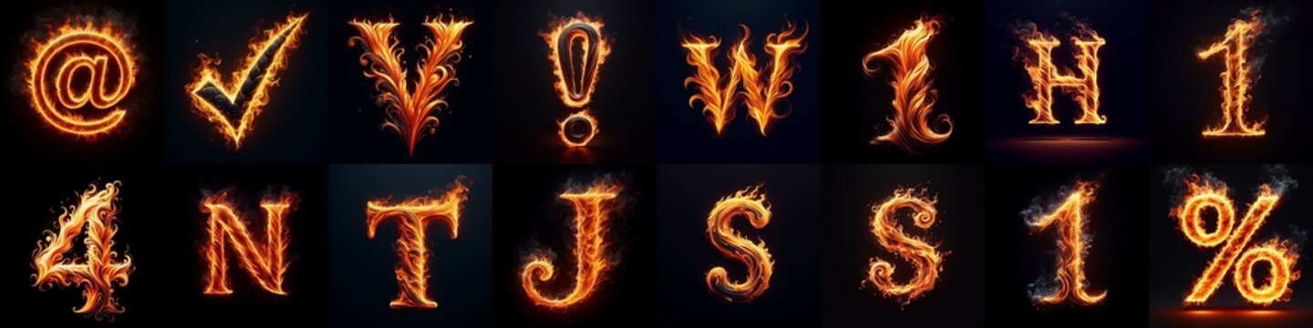 flmmable 3D Lettering Typeface. AI generated illustration