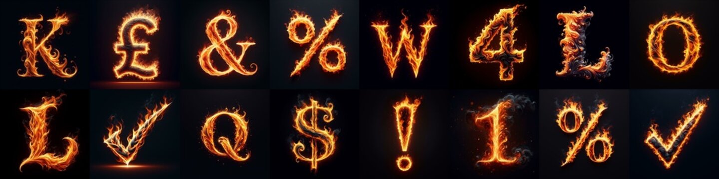 flmmable 3D Lettering Typeface. AI generated illustration