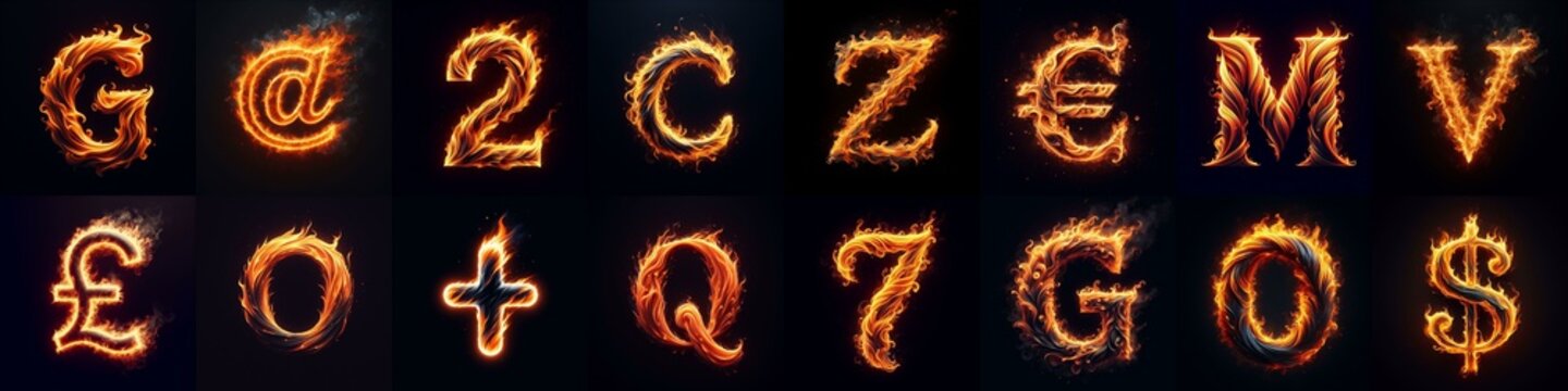 flmmable 3D Lettering Typeface. AI generated illustration