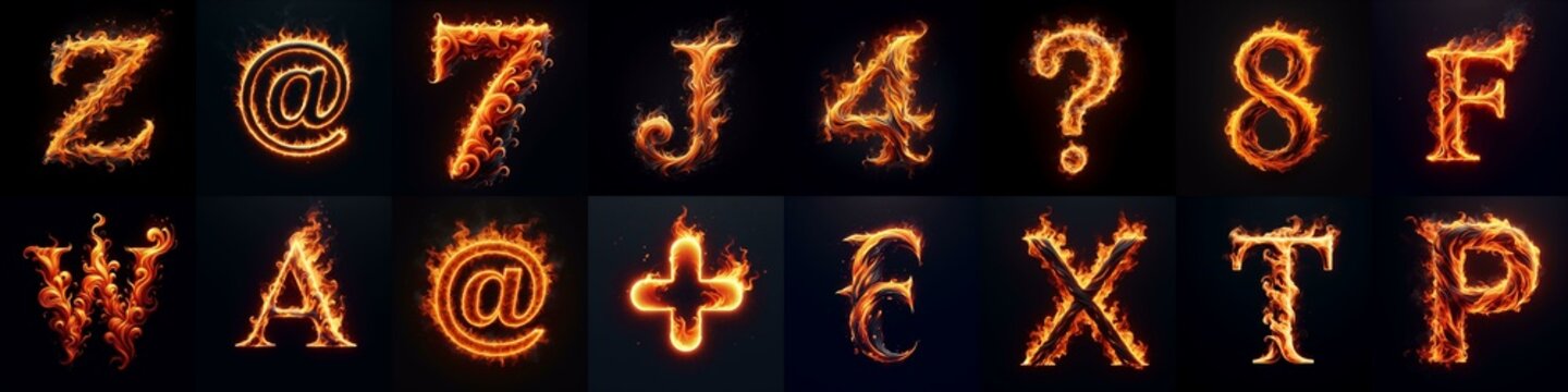 flmmable 3D Lettering Typeface. AI generated illustration