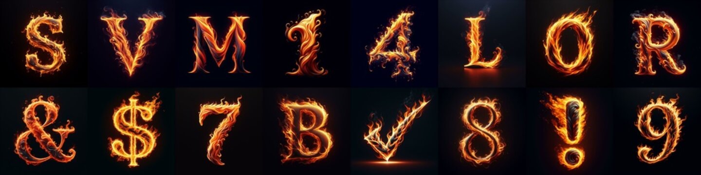 flmmable 3D Lettering Typeface. AI generated illustration