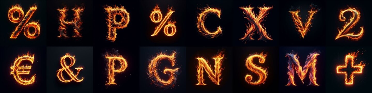 flmmable 3D Lettering Typeface. AI generated illustration