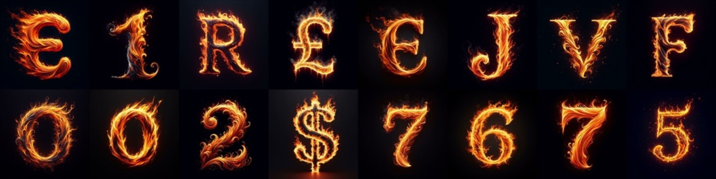 flmmable 3D Lettering Typeface. AI generated illustration