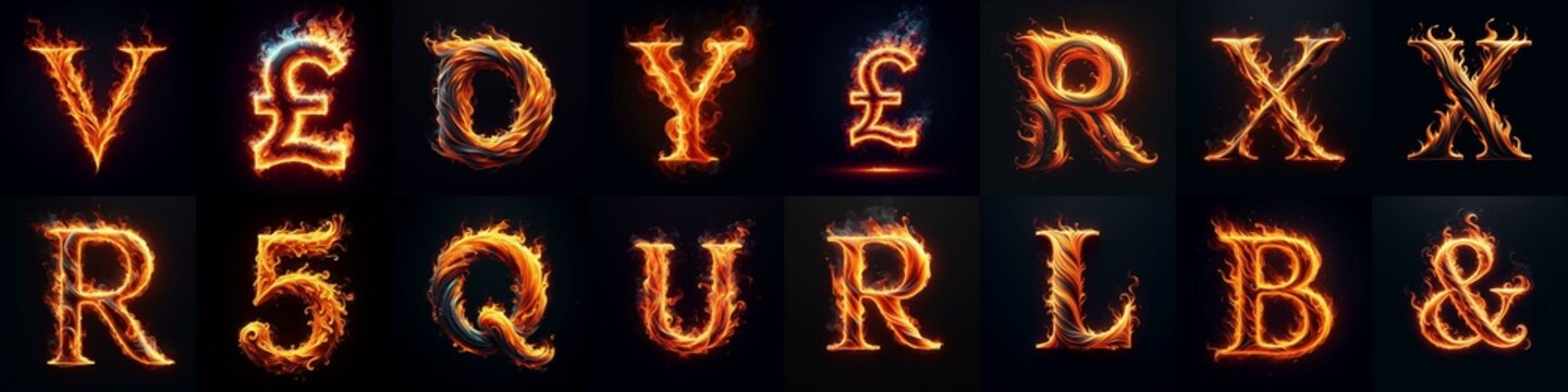 flmmable 3D Lettering Typeface. AI generated illustration