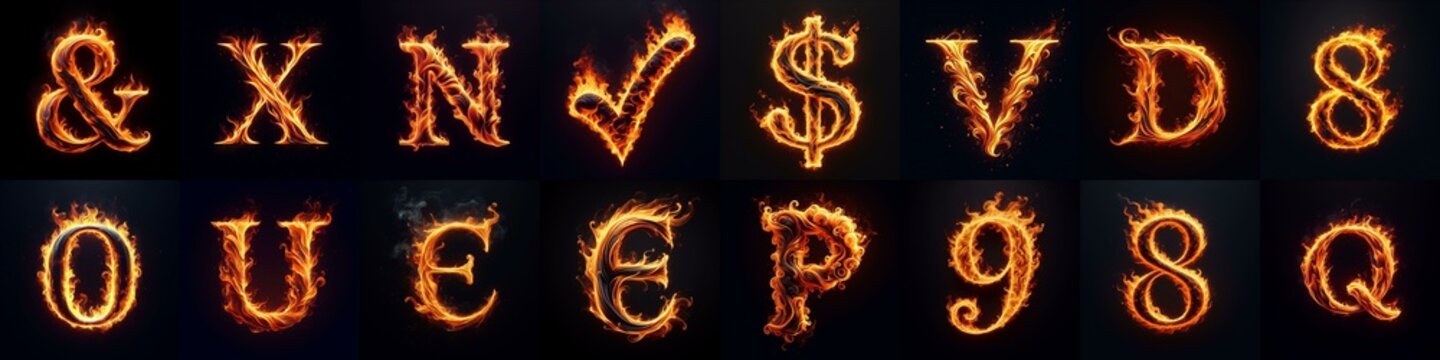 flmmable 3D Lettering Typeface. AI generated illustration