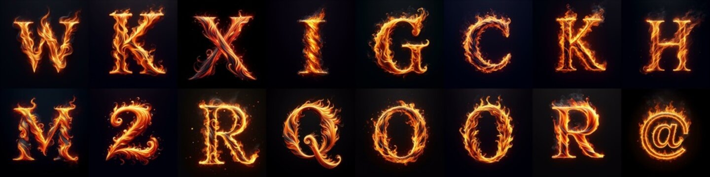 flmmable 3D Lettering Typeface. AI generated illustration