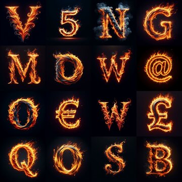 flmmable 3D Lettering Typeface. AI generated illustration
