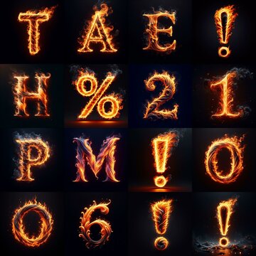 flmmable 3D Lettering Typeface. AI generated illustration