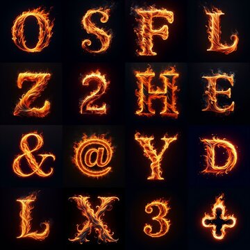 flmmable 3D Lettering Typeface. AI generated illustration