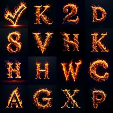 flmmable 3D Lettering Typeface. AI generated illustration