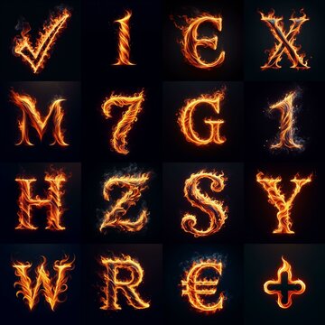 flmmable 3D Lettering Typeface. AI generated illustration