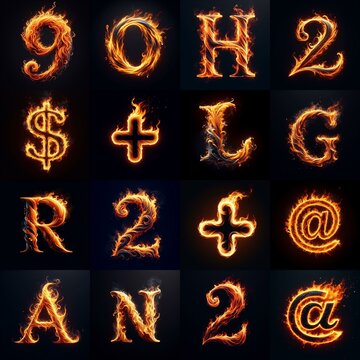 flmmable 3D Lettering Typeface. AI generated illustration