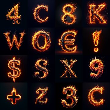 flmmable 3D Lettering Typeface. AI generated illustration