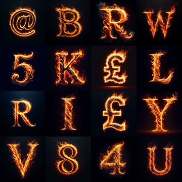 flmmable 3D Lettering Typeface. AI generated illustration