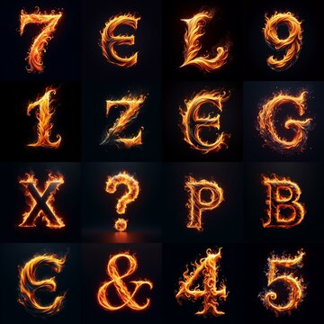 flmmable 3D Lettering Typeface. AI generated illustration