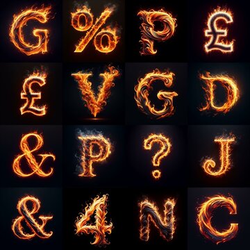 flmmable 3D Lettering Typeface. AI generated illustration