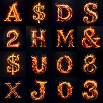 flmmable 3D Lettering Typeface. AI generated illustration