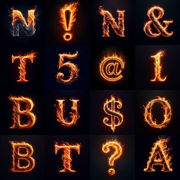 flmmable 3D Lettering Typeface. AI generated illustration