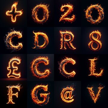 flmmable 3D Lettering Typeface. AI generated illustration